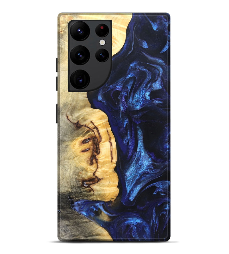 Galaxy S22 Ultra Wood Live Edge Phone Case - Cassie (Blue, 825941)