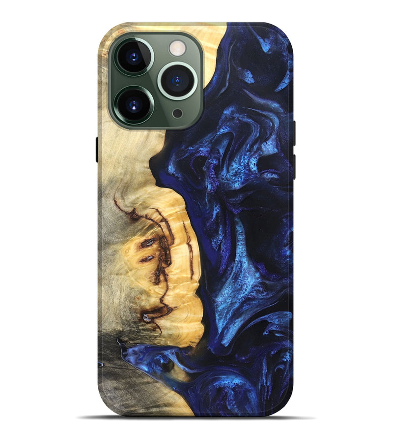 iPhone 13 Pro Max Wood Live Edge Phone Case - Cassie (Blue, 825941)