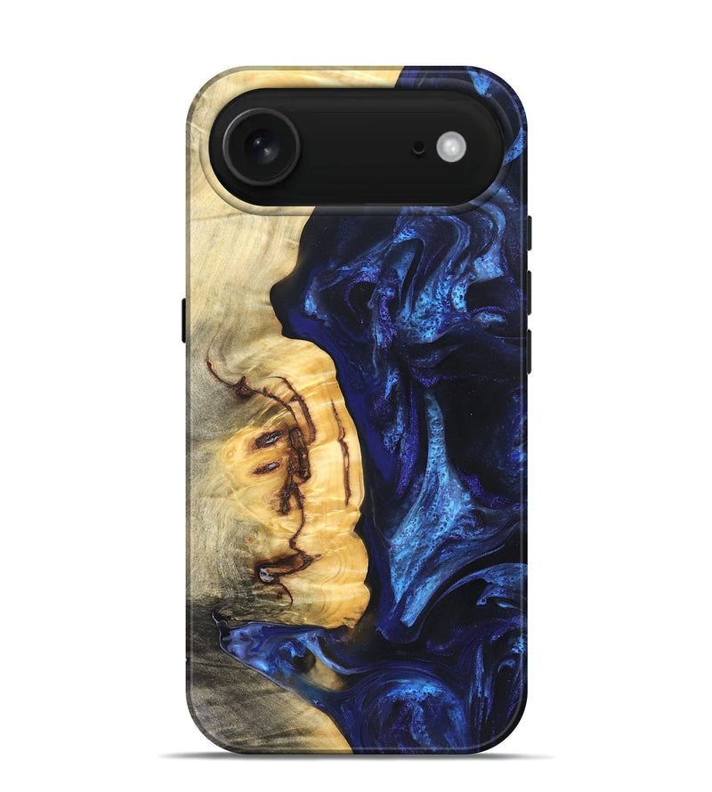 iPhone 17 Air Wood Live Edge Phone Case - Cassie (Blue, 825941)
