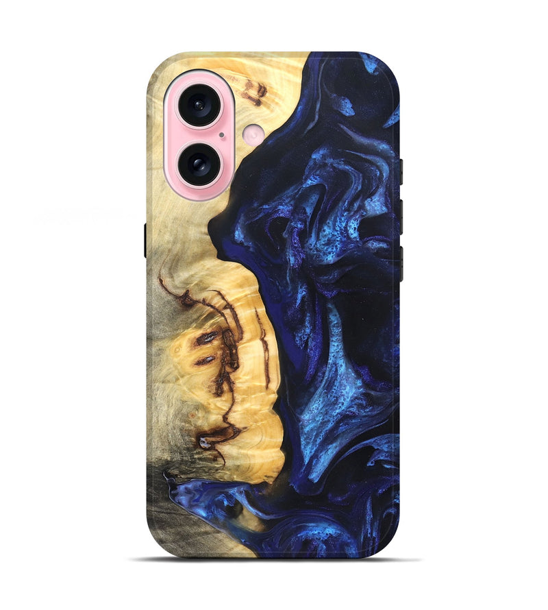 iPhone 17 Wood Live Edge Phone Case - Cassie (Blue, 825941)