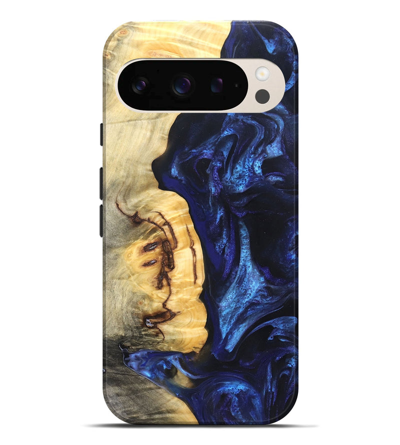 Pixel 10 Pro XL Wood Live Edge Phone Case - Cassie (Blue, 825941)