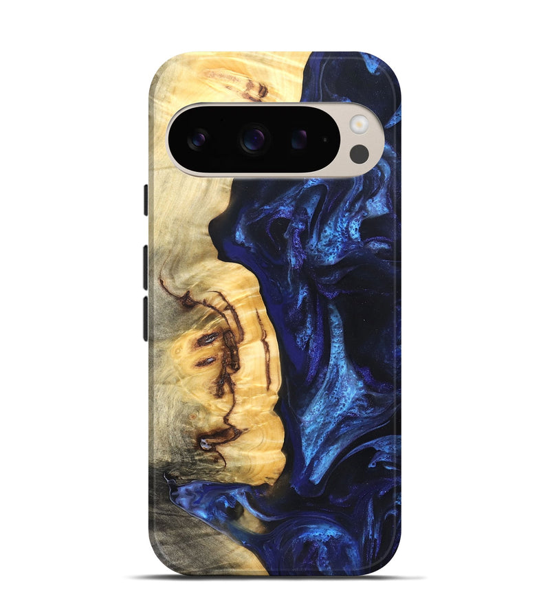 Pixel 9 Wood Live Edge Phone Case - Cassie (Blue, 825941)
