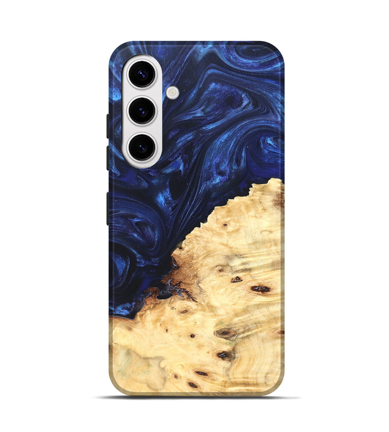 Galaxy S25 Wood Live Edge Phone Case - Ashely (Blue, 825942)