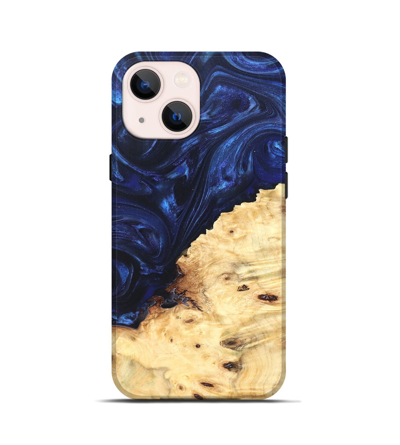 iPhone 13 mini Wood Live Edge Phone Case - Ashely (Blue, 825942)