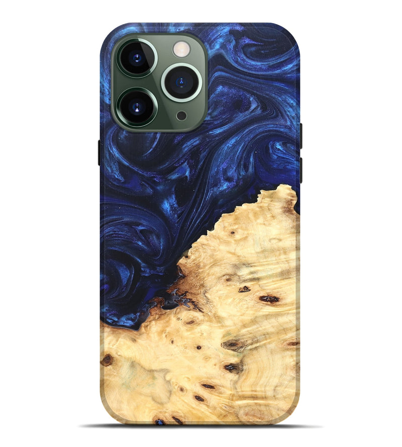 iPhone 13 Pro Max Wood Live Edge Phone Case - Ashely (Blue, 825942)