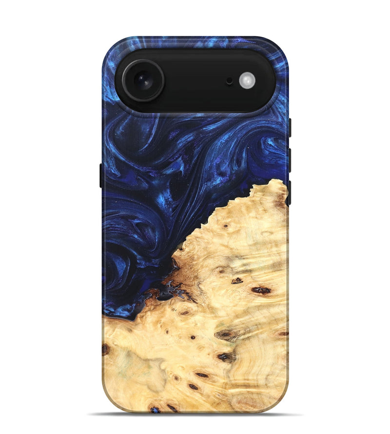iPhone 17 Air Wood Live Edge Phone Case - Ashely (Blue, 825942)