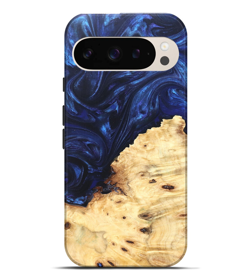 Pixel 9 Pro XL Wood Live Edge Phone Case - Ashely (Blue, 825942)