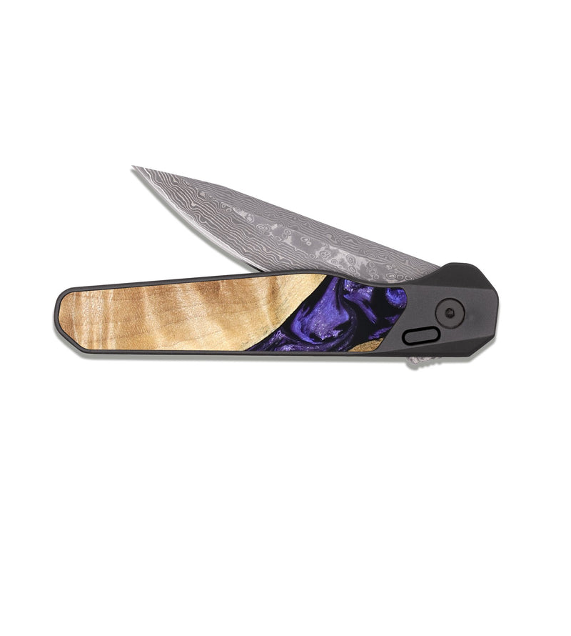 EDC Dark Damascus Wood Pocket Knife - Jackson (Purple, 825947)