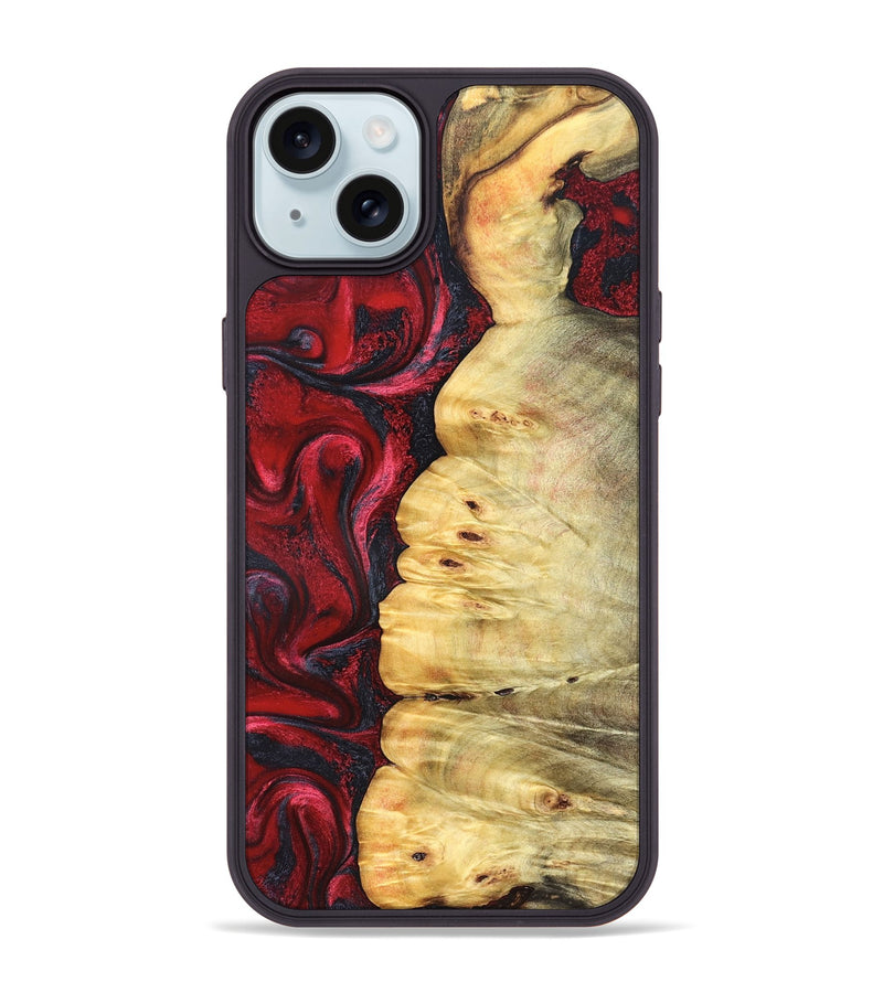 iPhone 15 Plus Wood Phone Case - Kaleigh (Red, 825973)