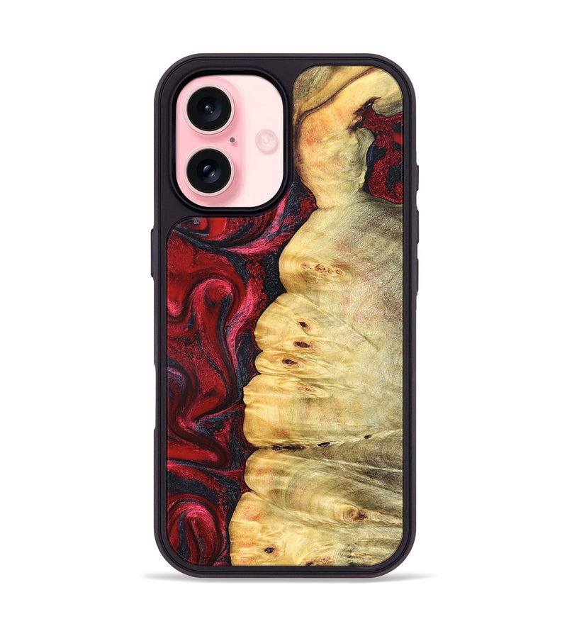 iPhone 16 Wood Phone Case - Kaleigh (Red, 825973)