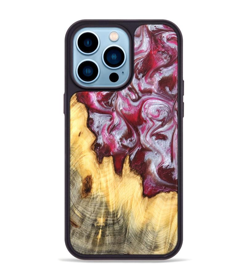 iPhone 14 Pro Max Wood Phone Case - Jammie (Red, 825975)