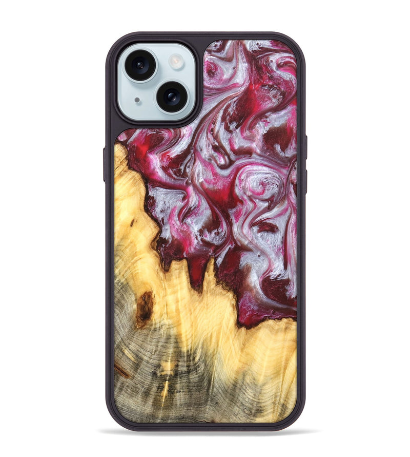 iPhone 15 Plus Wood Phone Case - Jammie (Red, 825975)