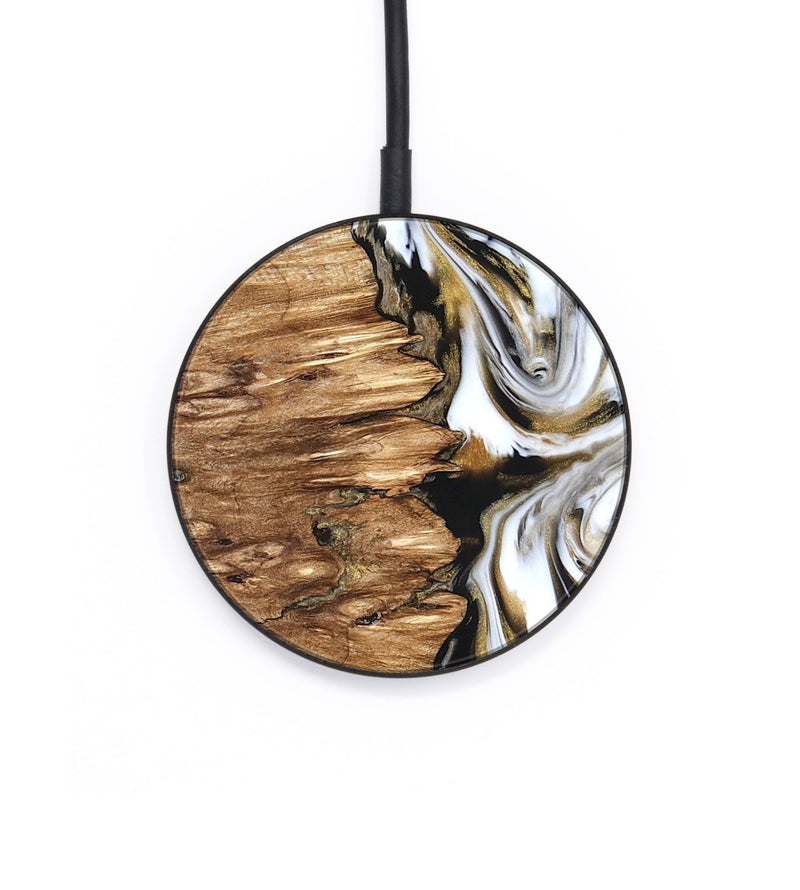 Circle Wood Wireless Charger - Sammie (Black & White, 825977)