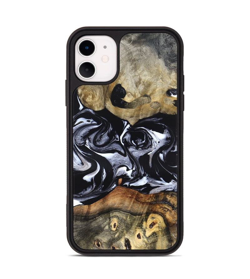 iPhone 11 Wood Phone Case - Vanessa (Black & White, 825978)