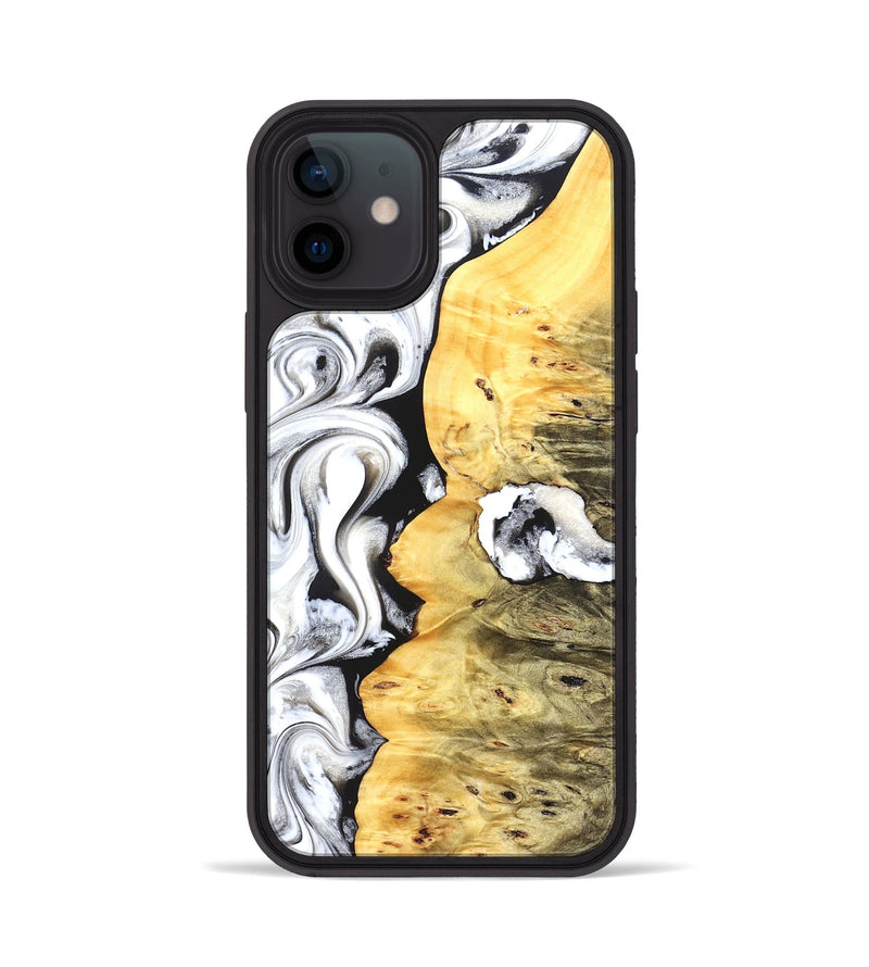 iPhone 12 Wood Phone Case - Hoyt (Black & White, 825979)