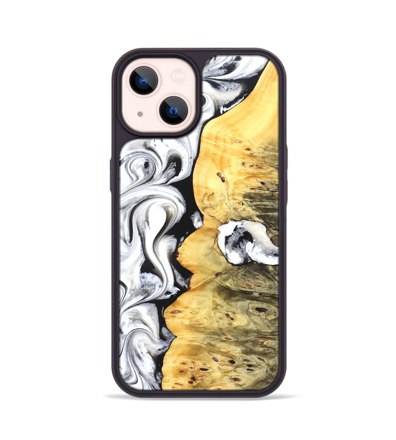iPhone 14 Wood Phone Case - Hoyt (Black & White, 825979)