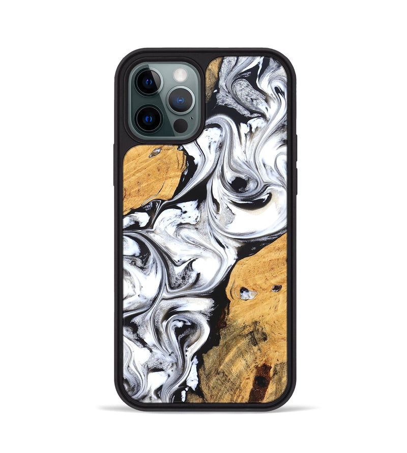 iPhone 12 Pro Wood Phone Case - Deion (Black & White, 825981)