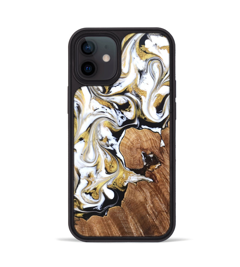 iPhone 12 Wood Phone Case - Keilani (Black & White, 825982)