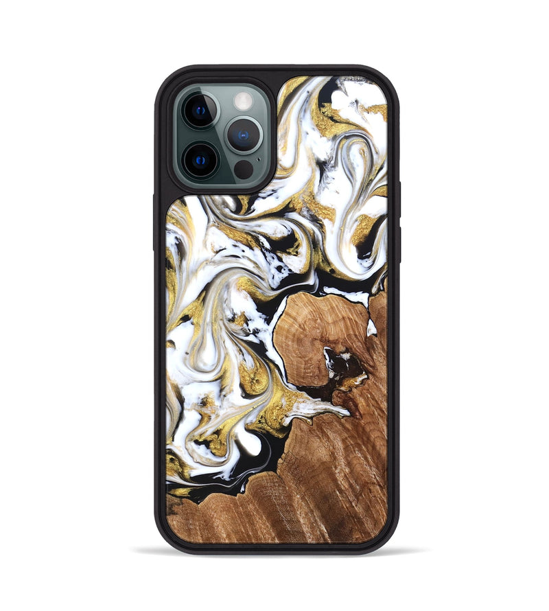 iPhone 12 Pro Wood Phone Case - Keilani (Black & White, 825982)