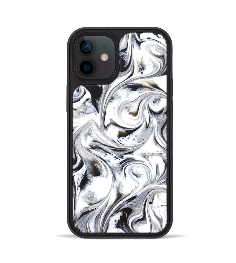 iPhone 12 ResinArt Phone Case - Aila (Black & White, 825983)