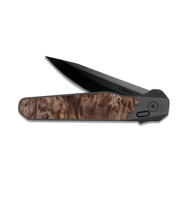 EDC Dark Slate Wood Pocket Knife - Queenie (Wood Burl, 826004)
