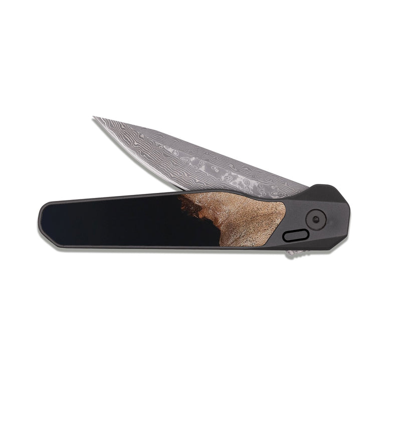 EDC Dark Damascus Wood Pocket Knife - Brenton (Wood Burl, 826015)