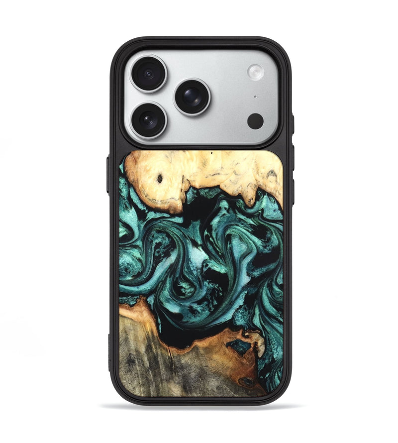 iPhone 18 Pro Wood Phone Case - Yasmine (Green, 826082)