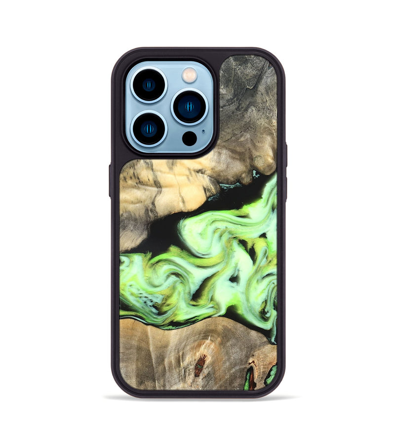 iPhone 14 Pro Wood Phone Case - Greta (Neon, 826086)