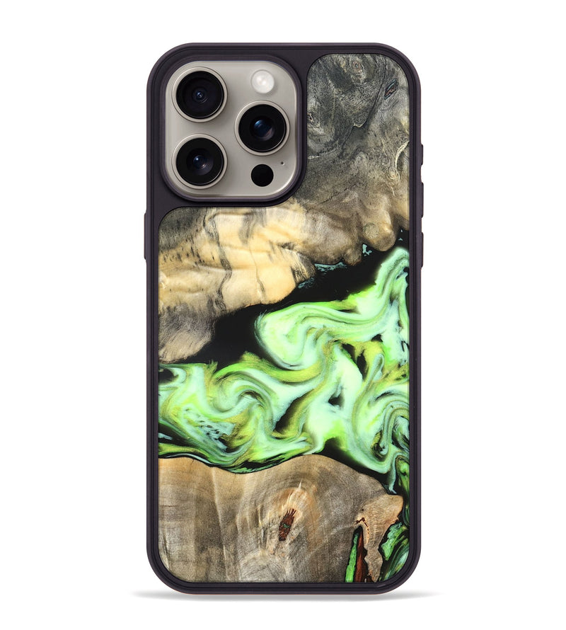 iPhone 15 Pro Max Wood Phone Case - Greta (Neon, 826086)