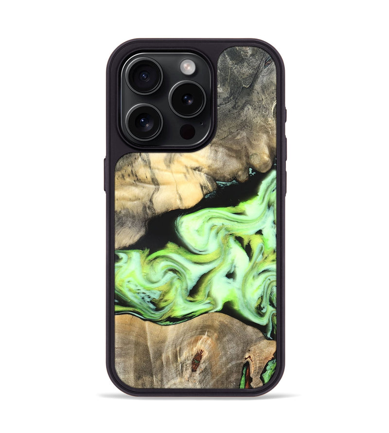 iPhone 15 Pro Wood Phone Case - Greta (Neon, 826086)
