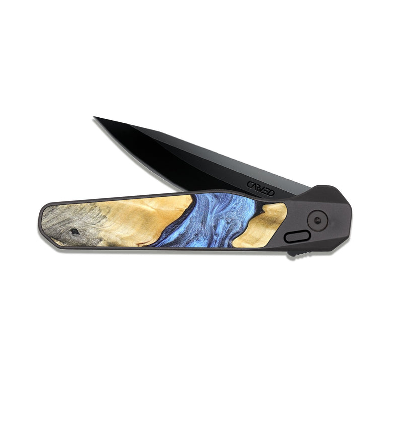 EDC Dark Slate Wood Pocket Knife - Ransom (Blue, 826093)