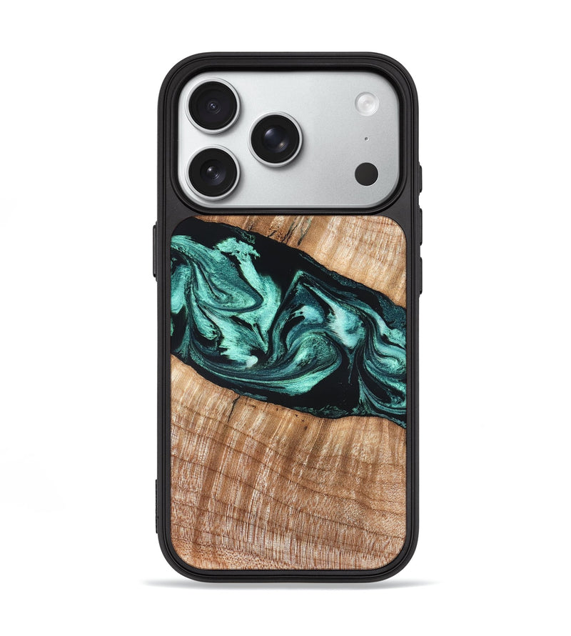 iPhone 18 Pro Wood Phone Case - Arline (Green, 826106)