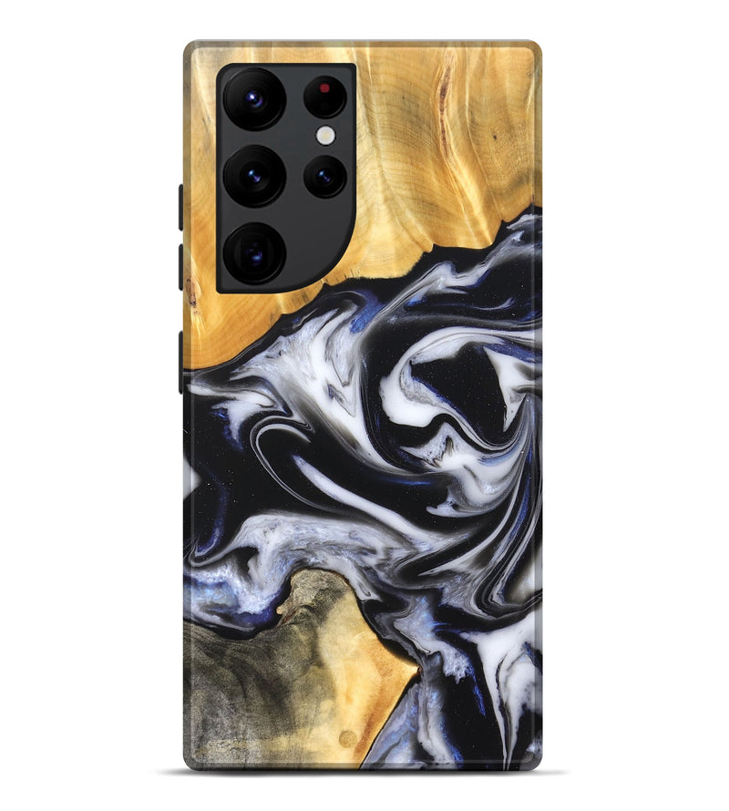 Galaxy S22 Ultra Wood Live Edge Phone Case - Robbie (Black & White, 826147)