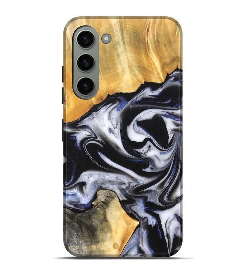 Galaxy S23 Plus Wood Live Edge Phone Case - Robbie (Black & White, 826147)