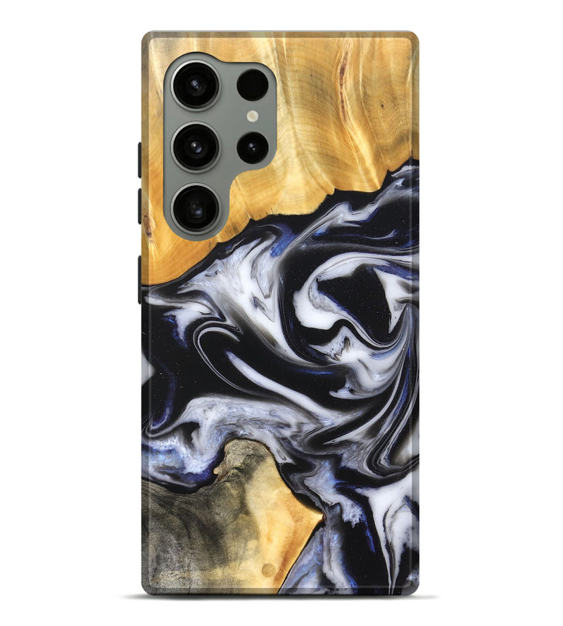 Galaxy S24 Ultra Wood Live Edge Phone Case - Robbie (Black & White, 826147)