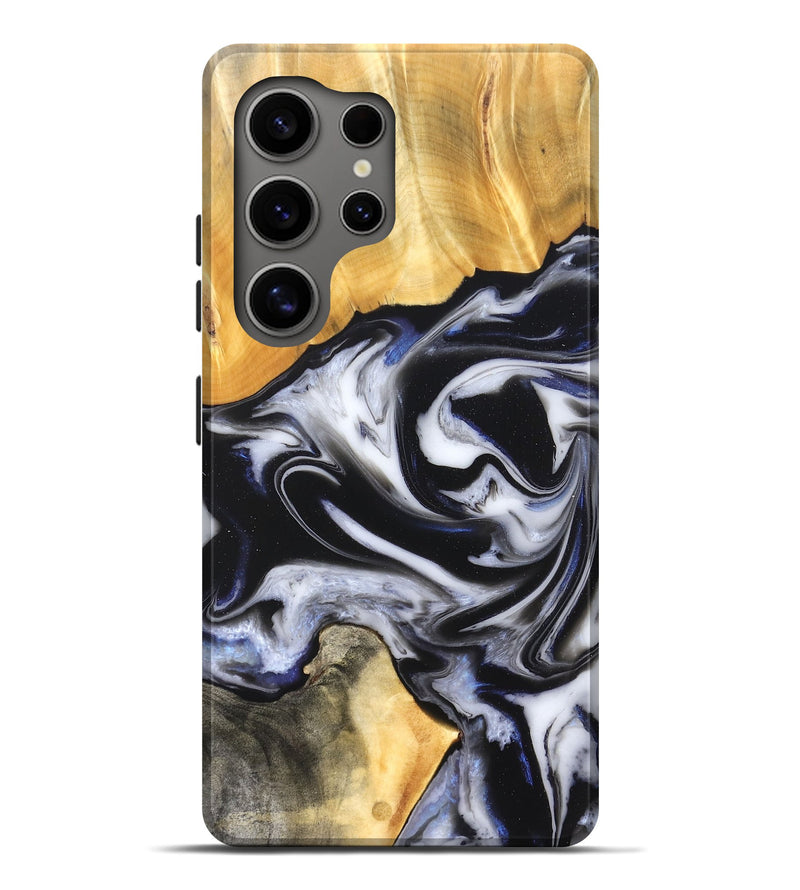 Galaxy S25 Ultra Wood Live Edge Phone Case - Robbie (Black & White, 826147)