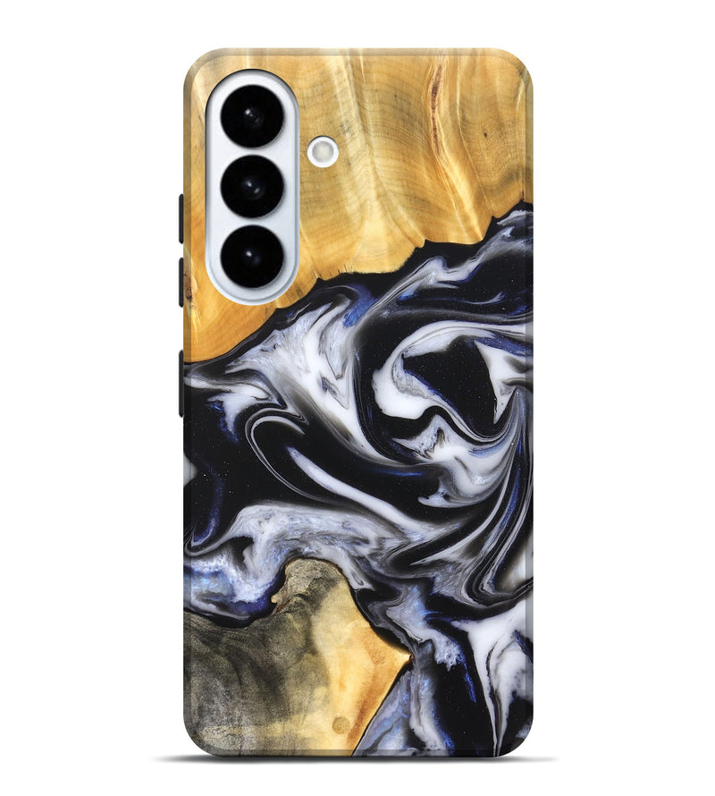 Galaxy S26 Plus Wood Live Edge Phone Case - Robbie (Black & White, 826147)
