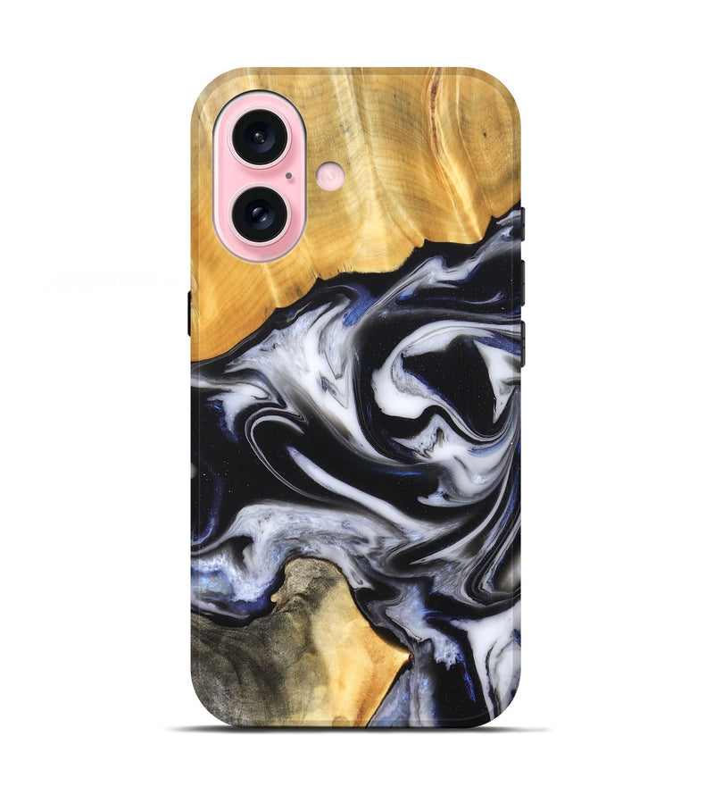 iPhone 17 Wood Live Edge Phone Case - Robbie (Black & White, 826147)