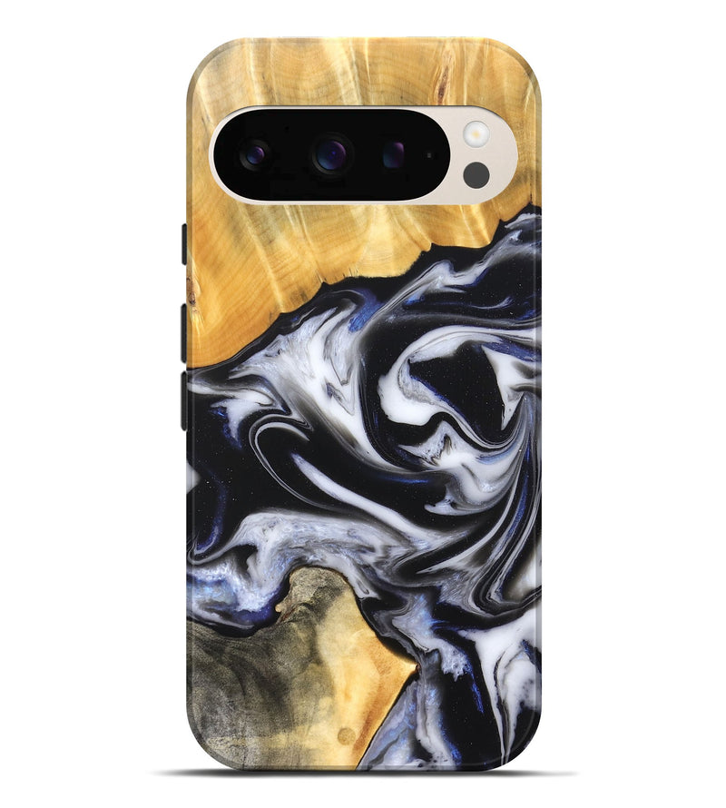 Pixel 10 Pro XL Wood Live Edge Phone Case - Robbie (Black & White, 826147)