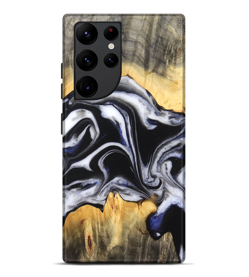 Galaxy S22 Ultra Wood Live Edge Phone Case - Liam (Black & White, 826148)