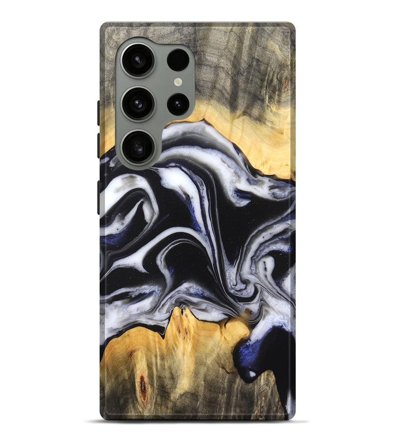 Galaxy S24 Ultra Wood Live Edge Phone Case - Liam (Black & White, 826148)