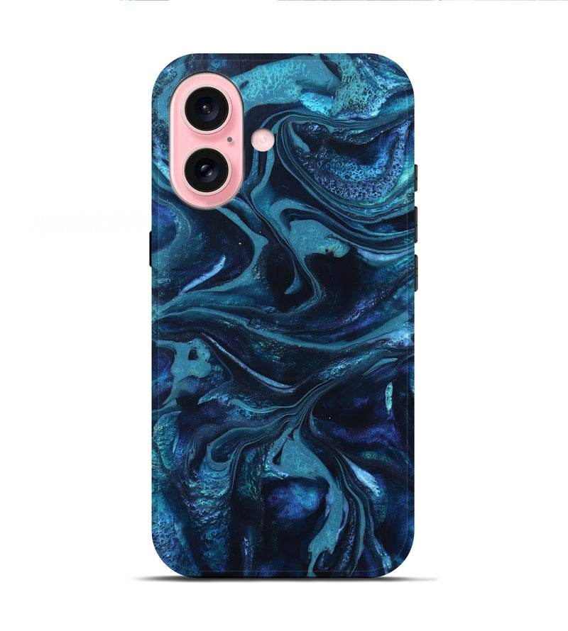 iPhone 16 ResinArt Live Edge Phone Case - Laila (Blue, 826149)