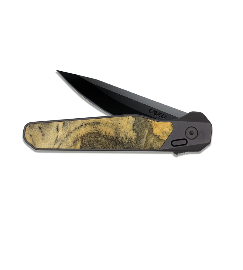 EDC Dark Slate Wood Pocket Knife - Trinity (Wood Burl, 826203)