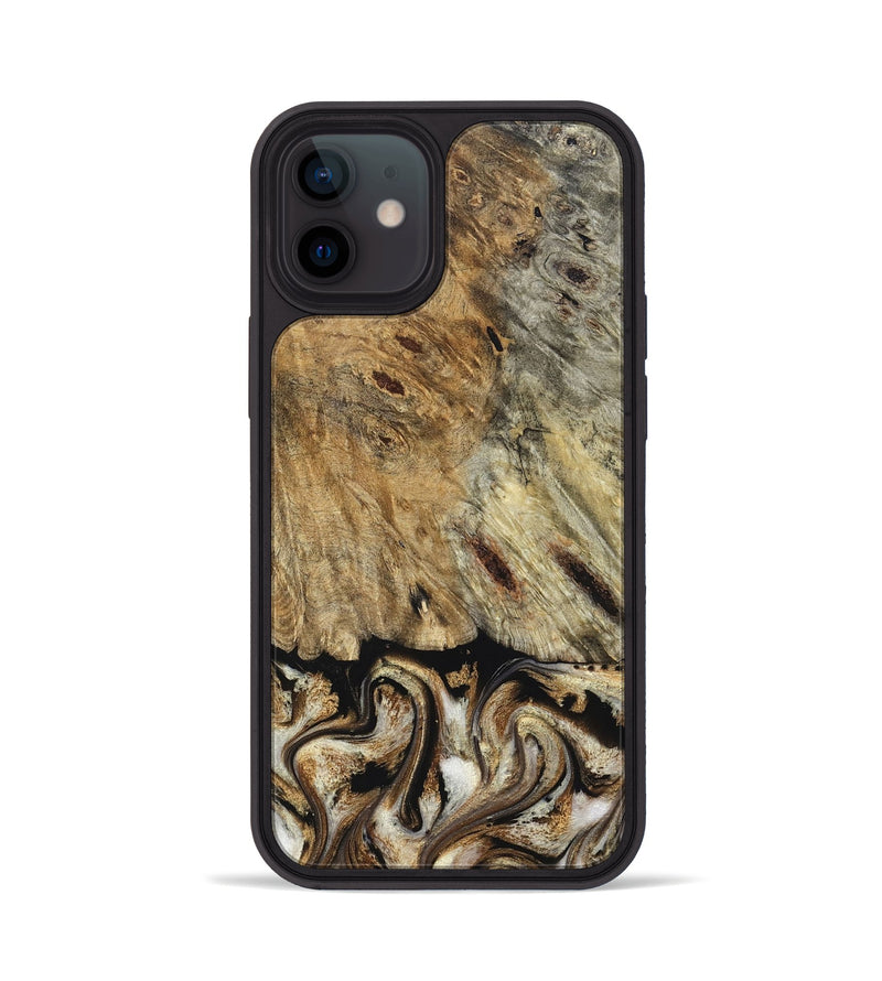 iPhone 12 Wood Phone Case - Bria (Black & White, 826205)