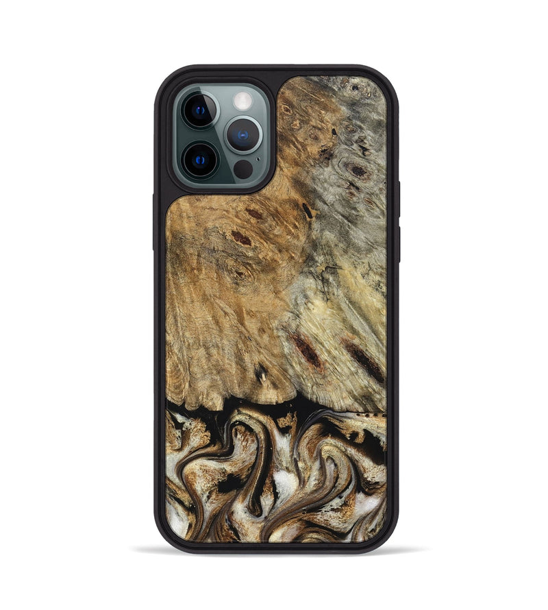 iPhone 12 Pro Wood Phone Case - Bria (Black & White, 826205)