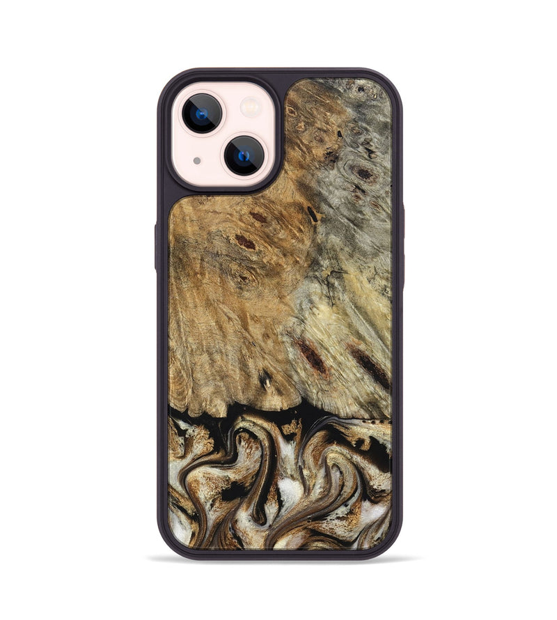 iPhone 14 Wood Phone Case - Bria (Black & White, 826205)