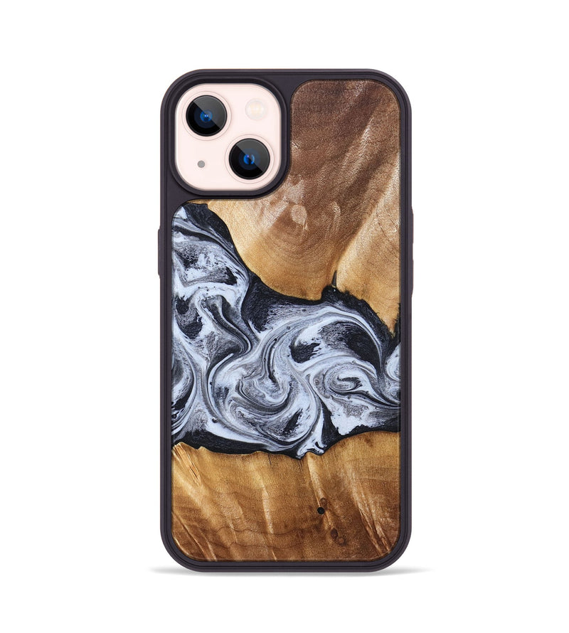 iPhone 14 Wood Phone Case - Zara (Black & White, 826206)