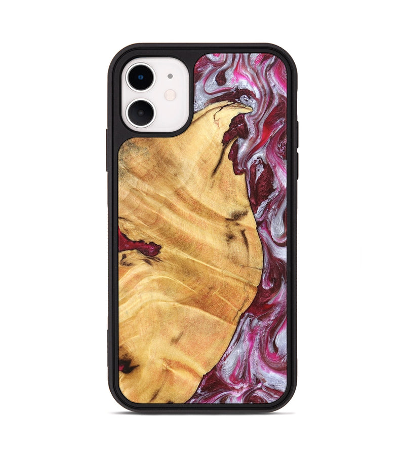 iPhone 11 Wood Phone Case - Cicely (Red, 826207)
