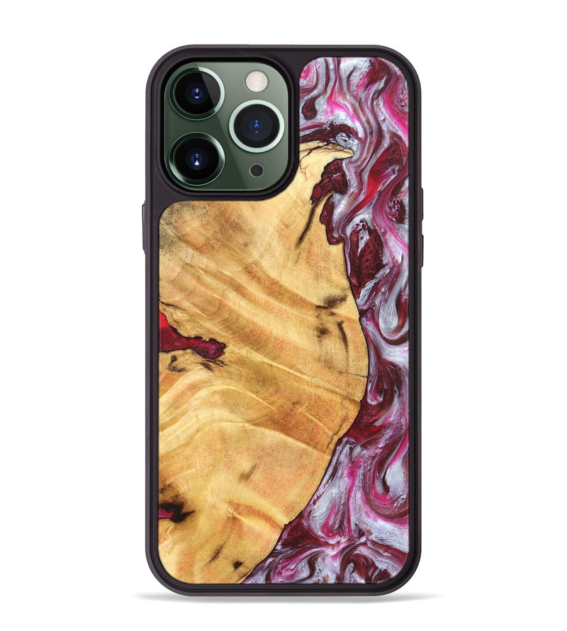 iPhone 13 Pro Max Wood Phone Case - Cicely (Red, 826207)