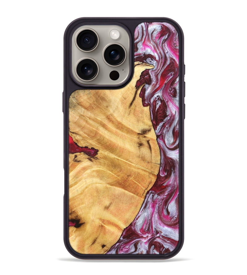 iPhone 16 Pro Max Wood Phone Case - Cicely (Red, 826207)